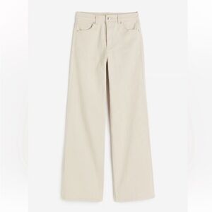 H&M Cream Wide-Leg Jeans